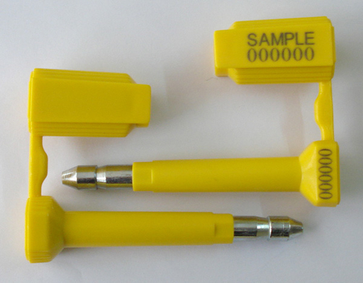 Guarnizioni di plastica di alta sicurezza del camion dell'acciaio dell'ABS giallo di Pin con stampa B-126 di codice a barre