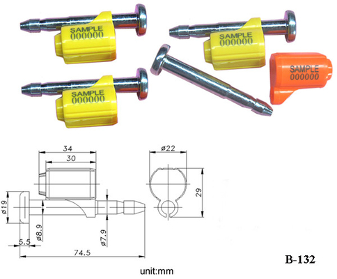 L'alta sicurezza di plastica numerata di Bolt sigilla l'iso 17712 per il camion/rimorchio
